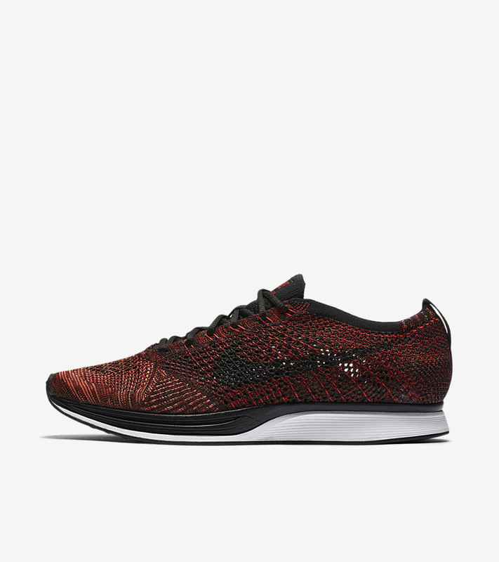 Nike flyknit racer shop red and black